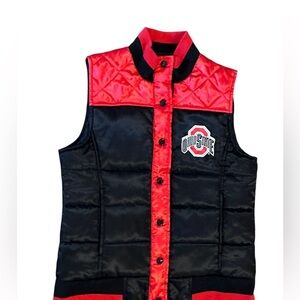 Women’s OHIO STATE BUCKEYES Snap Puffer Vest Size Medium
